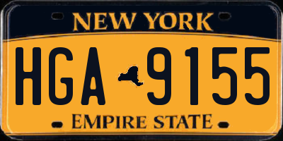 NY license plate HGA9155