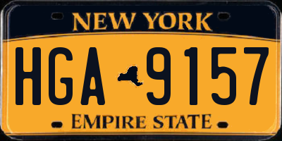NY license plate HGA9157