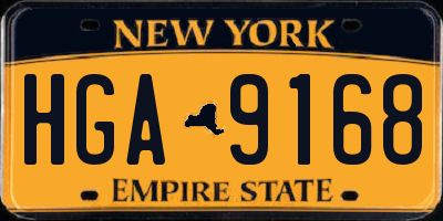 NY license plate HGA9168