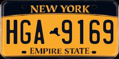 NY license plate HGA9169