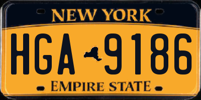NY license plate HGA9186