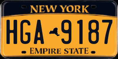 NY license plate HGA9187