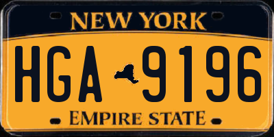 NY license plate HGA9196