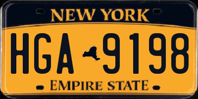 NY license plate HGA9198