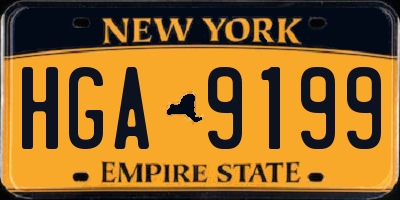 NY license plate HGA9199