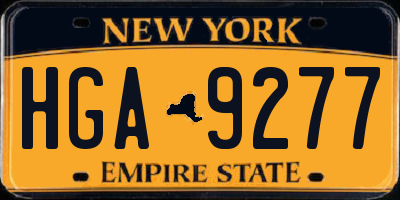 NY license plate HGA9277