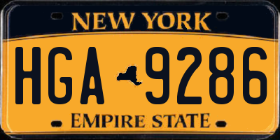 NY license plate HGA9286