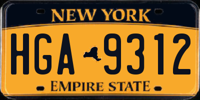 NY license plate HGA9312