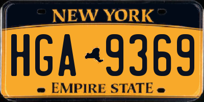 NY license plate HGA9369