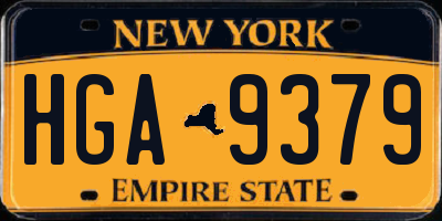 NY license plate HGA9379