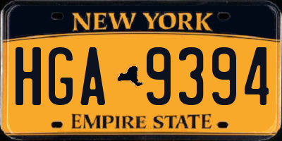 NY license plate HGA9394