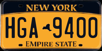NY license plate HGA9400