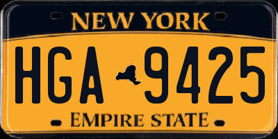 NY license plate HGA9425