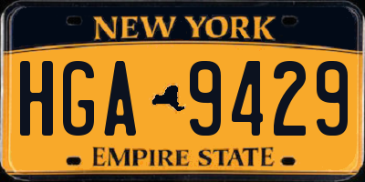 NY license plate HGA9429