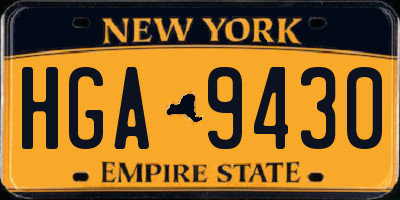 NY license plate HGA9430