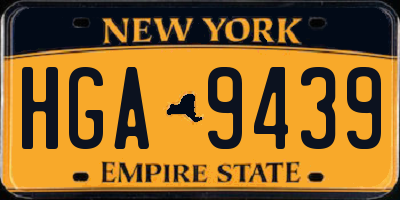 NY license plate HGA9439