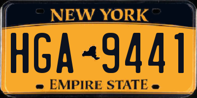 NY license plate HGA9441