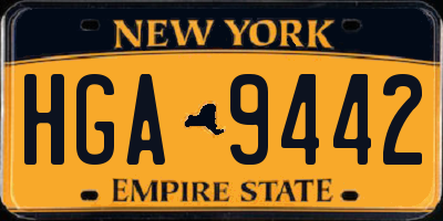 NY license plate HGA9442