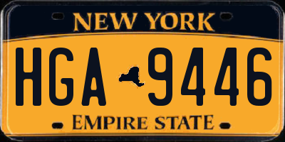 NY license plate HGA9446