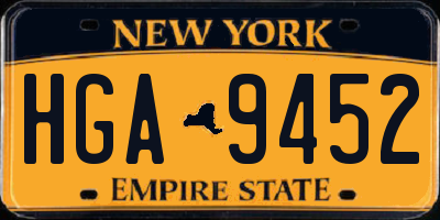 NY license plate HGA9452