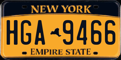 NY license plate HGA9466