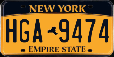 NY license plate HGA9474