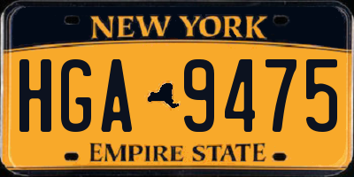 NY license plate HGA9475