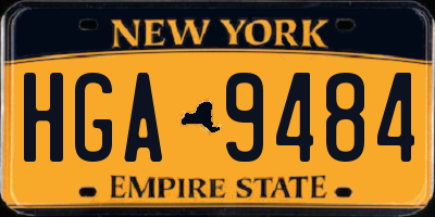 NY license plate HGA9484