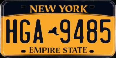 NY license plate HGA9485
