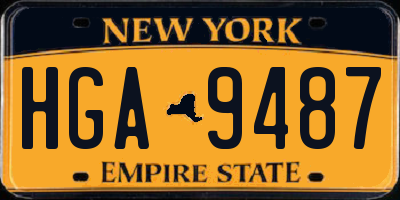 NY license plate HGA9487