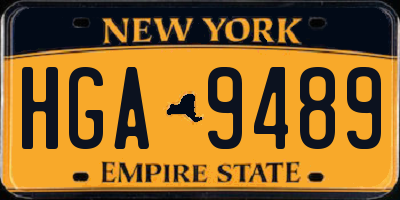 NY license plate HGA9489