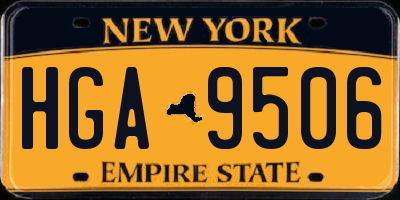NY license plate HGA9506