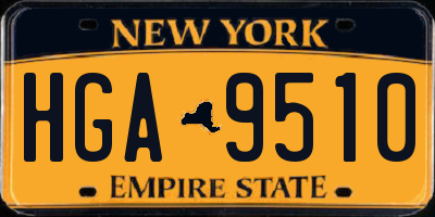 NY license plate HGA9510