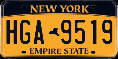 NY license plate HGA9519