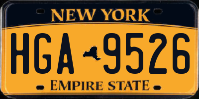 NY license plate HGA9526