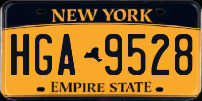 NY license plate HGA9528