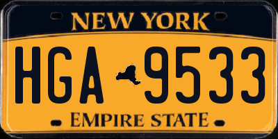 NY license plate HGA9533