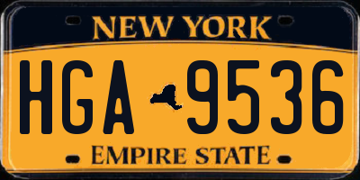 NY license plate HGA9536