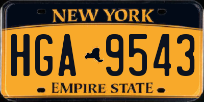 NY license plate HGA9543