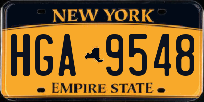 NY license plate HGA9548