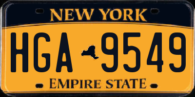 NY license plate HGA9549