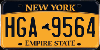 NY license plate HGA9564