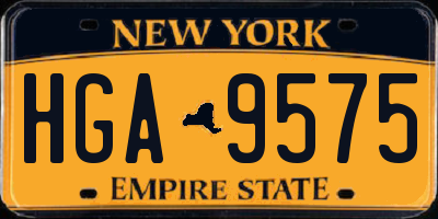 NY license plate HGA9575