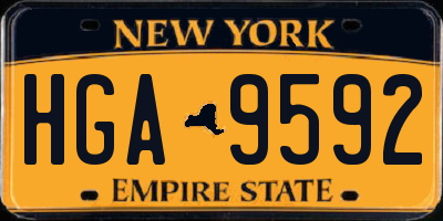 NY license plate HGA9592