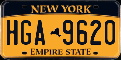 NY license plate HGA9620