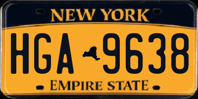 NY license plate HGA9638