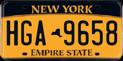 NY license plate HGA9658