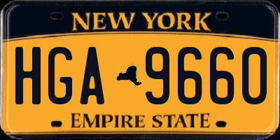 NY license plate HGA9660