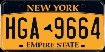 NY license plate HGA9664