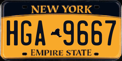 NY license plate HGA9667